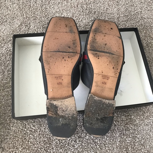Gucci leather slippers black, 40.5, authentic - Picture 5 of 11